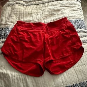 dark red lulu shorts